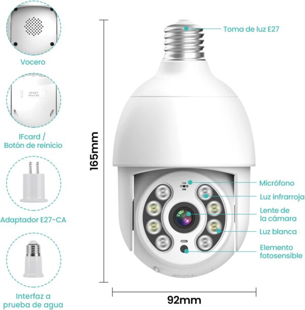 EASYTAO FOCO CON CÁMARA EXTERIOR 2MP (Q05) - Image 2