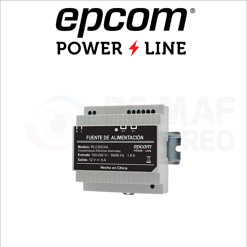 EPCOM FUENTE12V A 5 AMP REGULAD (PLI-12-DC-5A)